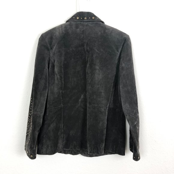 Bernardo Brown Genuine Leather Studded Jacket - Picture 4 of 7